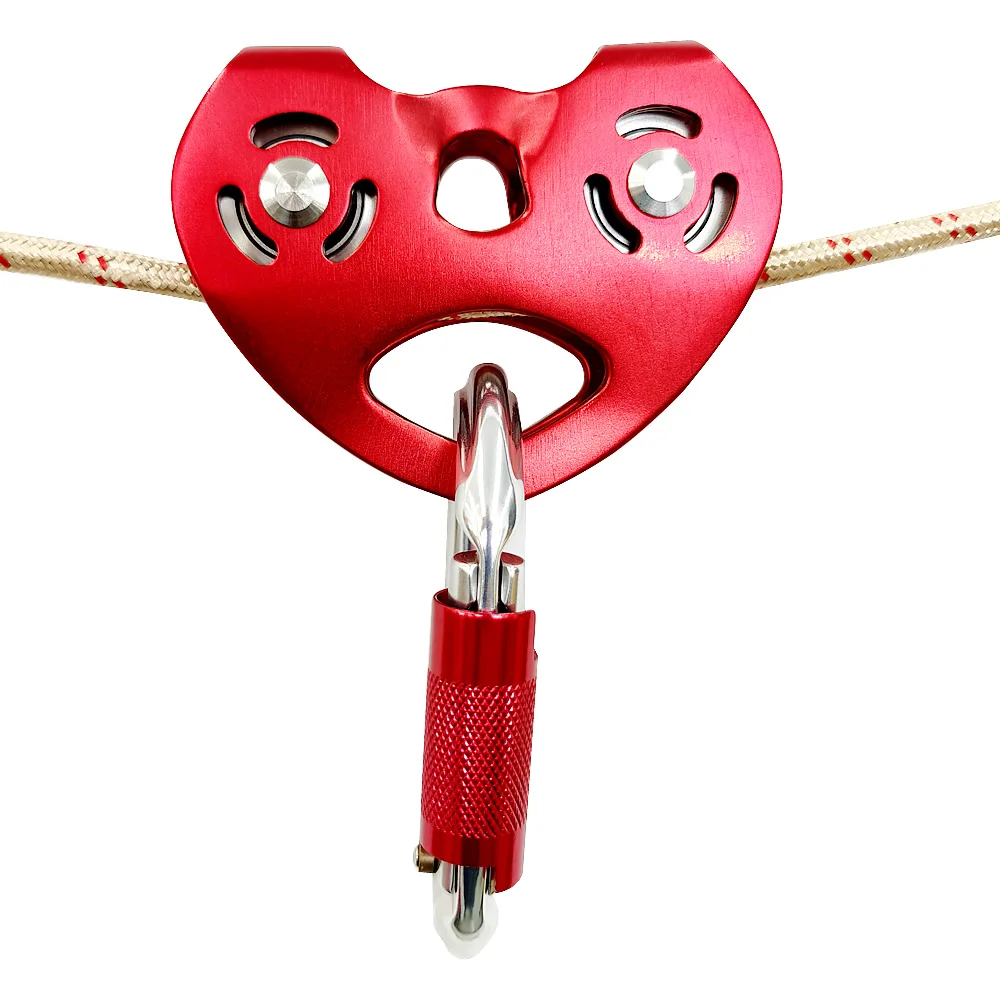25KN Heavy Duty Zip Line Equipment Trolley Pulley for ropes caving work