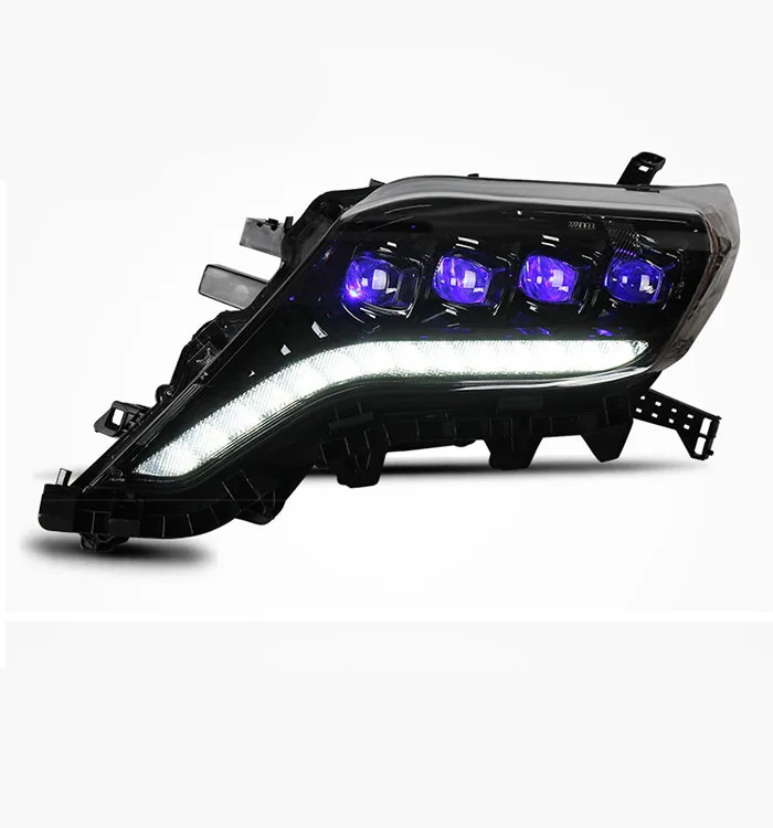  Полный светодиодный налобный фонарь для Toyota Prado 2014-2016 FJ150 DRL аксессуары дальнего и ближнего