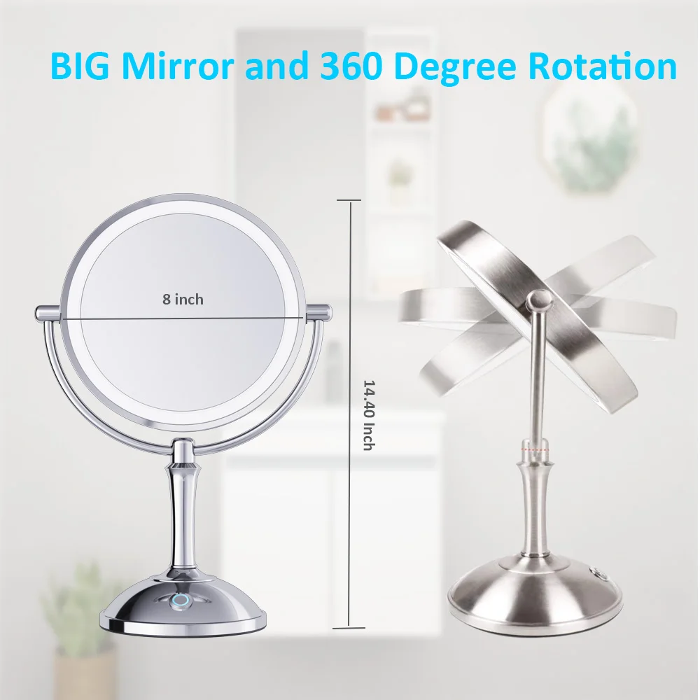 8 Inch Wholesale Metal Magnifying Standing Modern Dressing Table Cosmetic Mirror Made In China