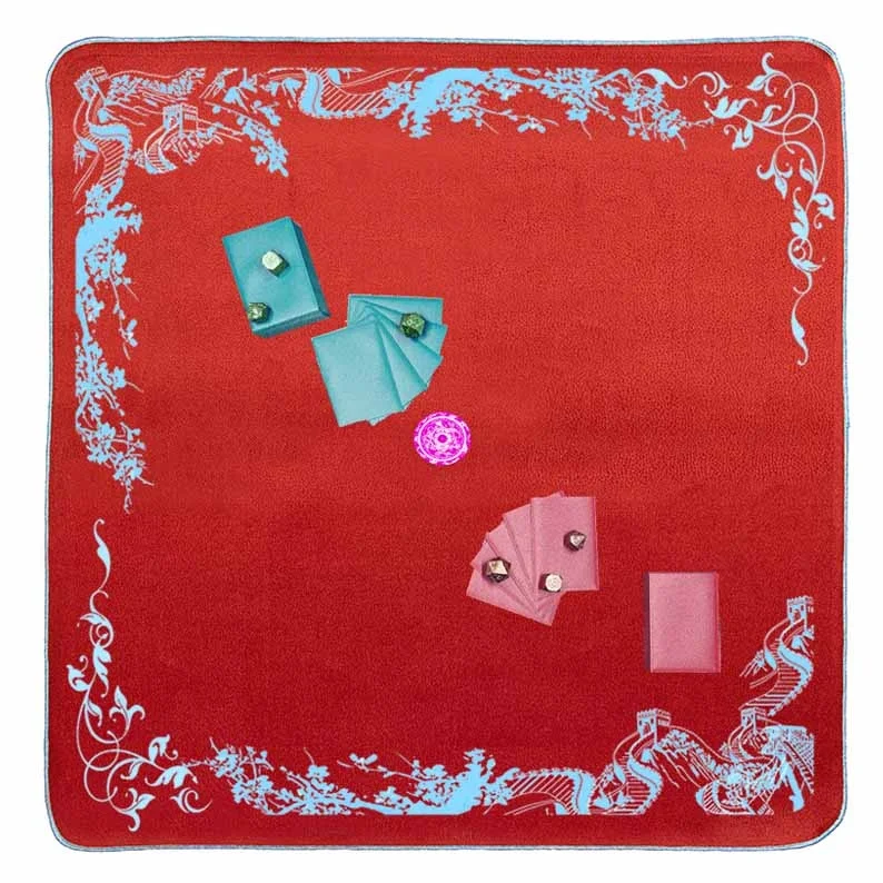 High-End Customized Velvet Card Game Mat Knitted Playmat for Table Foldable Scratch-Free Tarot Mat for Wedding Use
