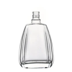 Empty Flint High Quality Clear Square Customize Glass Bottle for Liquor Factory