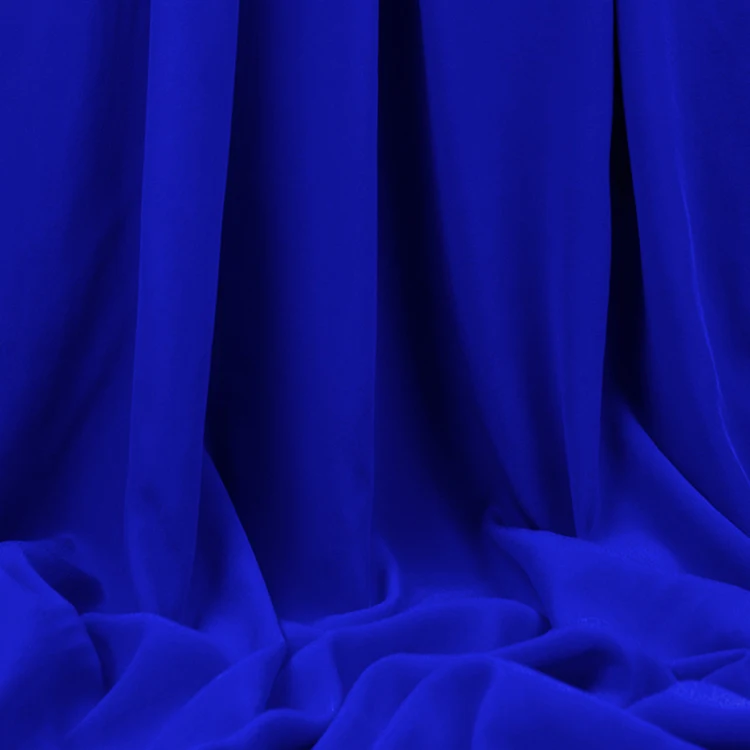 Italian silk fabric 16mm silk crepe de chine 140cm width No.11 royal blue color for sleepwear, wedding dress.