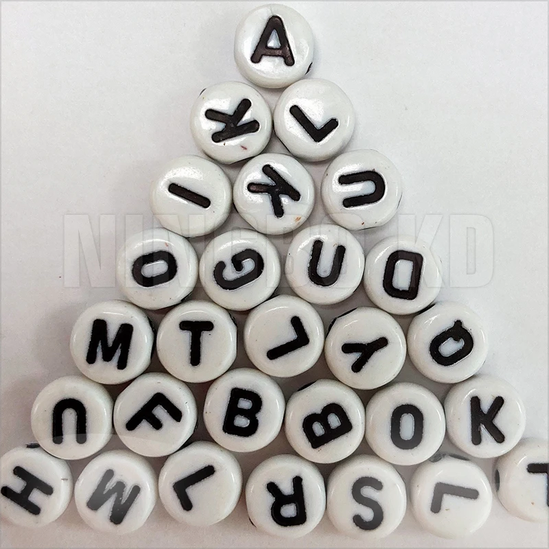 Arylic Letter Beads Alphabet Number Beads Colorful Russian English Jewelry Marking Necklace Bracelet 4*7MM  3600pcs