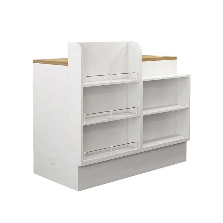 Multifunctional movable  wooden cash counter for small shops