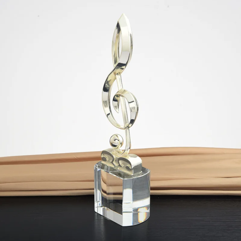 Custom Metal Microphone Music Note Trophy Competition Music Trophy