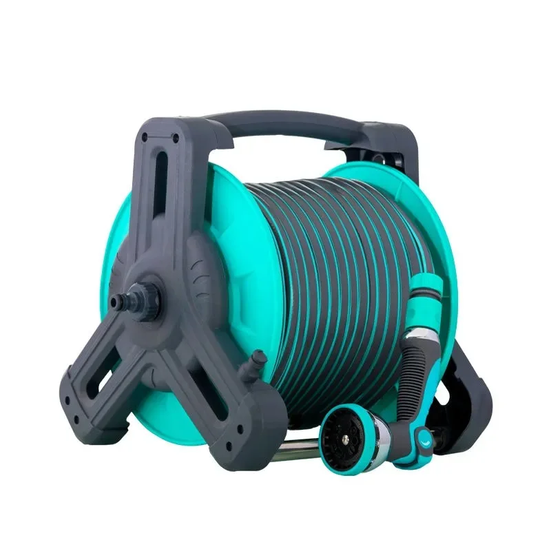 Portable Hose Reel Bracket Lightweight Garden Watering Pipe Cart Freestanding Wall Mounted Decorative Lawn Hose Trolley