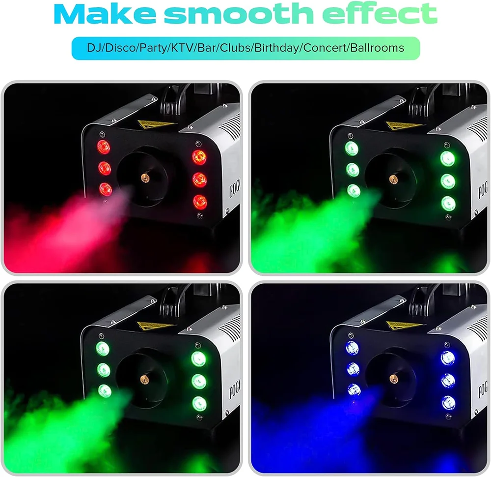 1500W LED Fog Machine Stage Effect Equipment DMX Control Smoke Fog Machine Stage Light for Wedding Party Disco Bar Stage