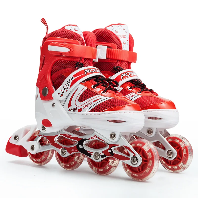 Hot sell fashion wholesale ice skate for boys and girls single flash PVC roller skates