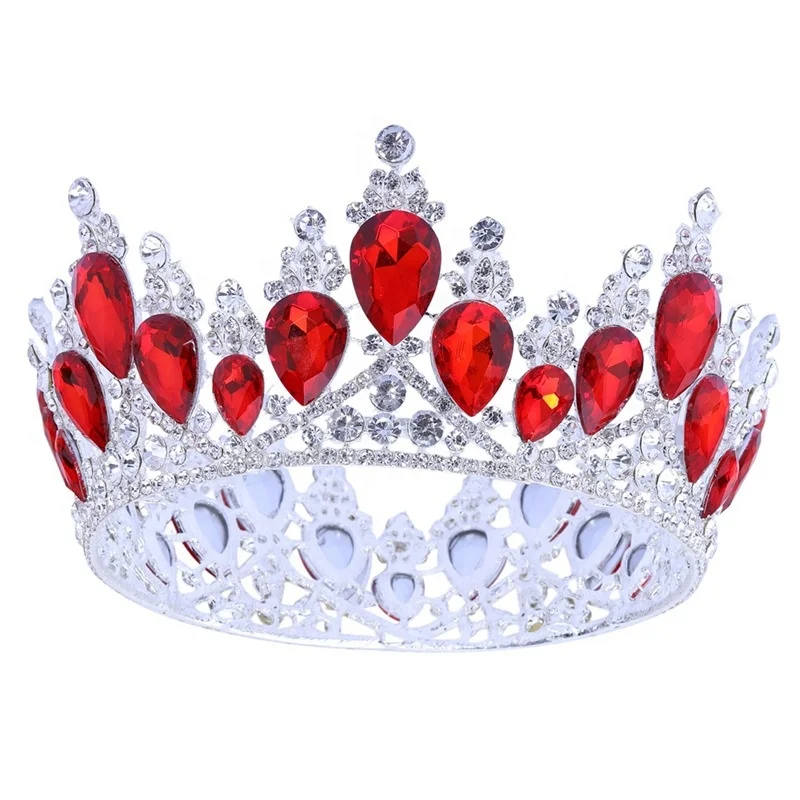 
Baroque golden round princess queen rhinestone big crown bride wedding headdress wedding dress crown jewelry 