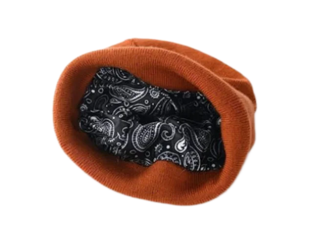 Women Beanie Hat With Pom Pom ,Custom Logo Warm Satin Lined Winter Unisex Cashmere Wool Beanies Knitted Hats For Brown