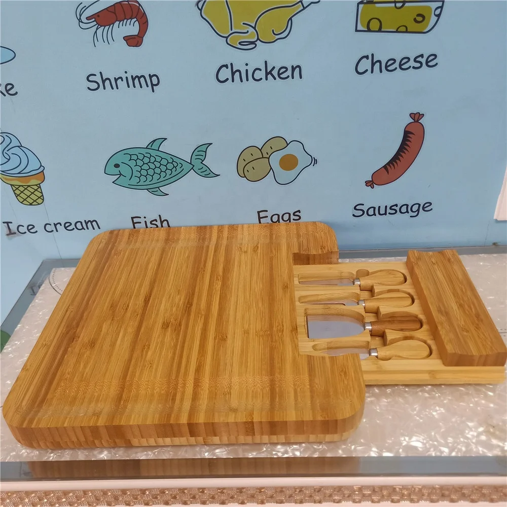  Популярная декоративная бамбуковая разделочная доска с круглым ножом для
