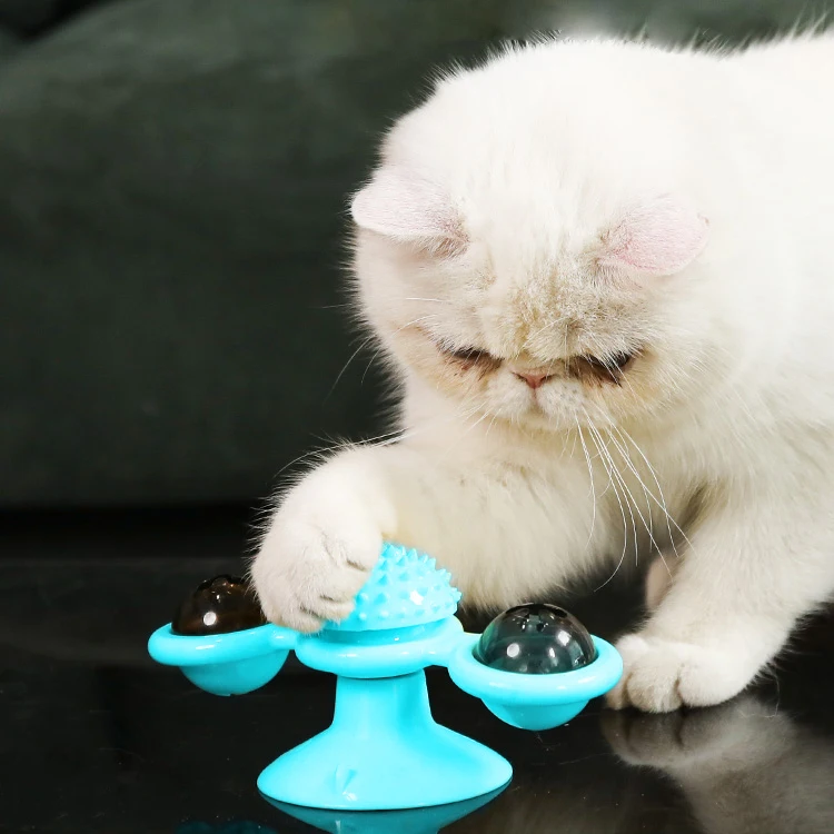 Вращающаяся мельница игрушка для кошек с присоской Многофункциональная захватами и