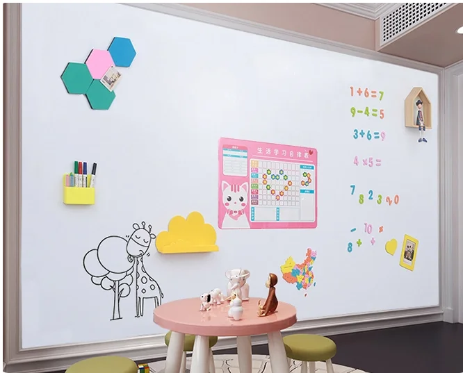 Self Adhesive Iron Back Flexible Magnetic Dry Erase Whiteboard Wall Poster for Home School Office