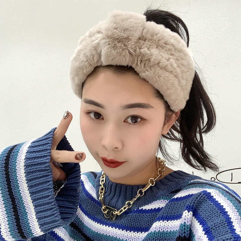 ZDFURS rabbit hair collar female winter stretch mesh collar with joker real fur plush head scarf