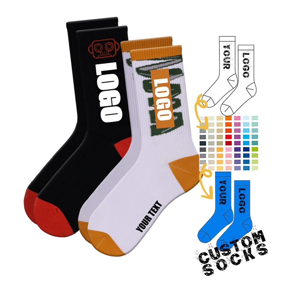 Factory Wholesale Custom Design Men Sock Cotton Crew Men Customized Casual Socks