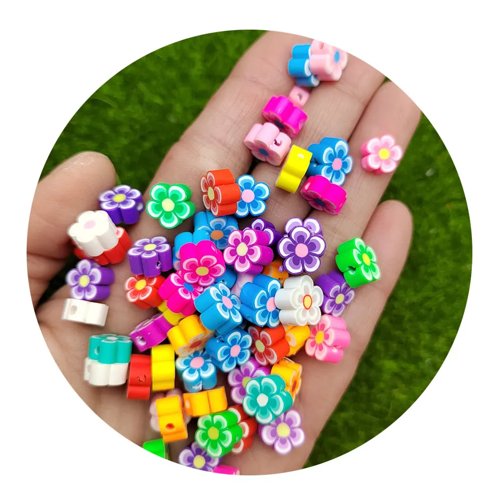10mm Rose flower Beads Polymer Clay Beads Polymer Clay Spacer Beads Mixed Color DIY child Jewelry Making