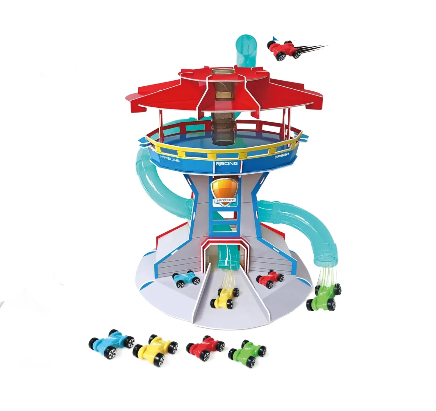 STEM Toy DIY Marble Run remote-controlled night light high-speed pipeline vehicle castle time space pipeline 8 pc racing car