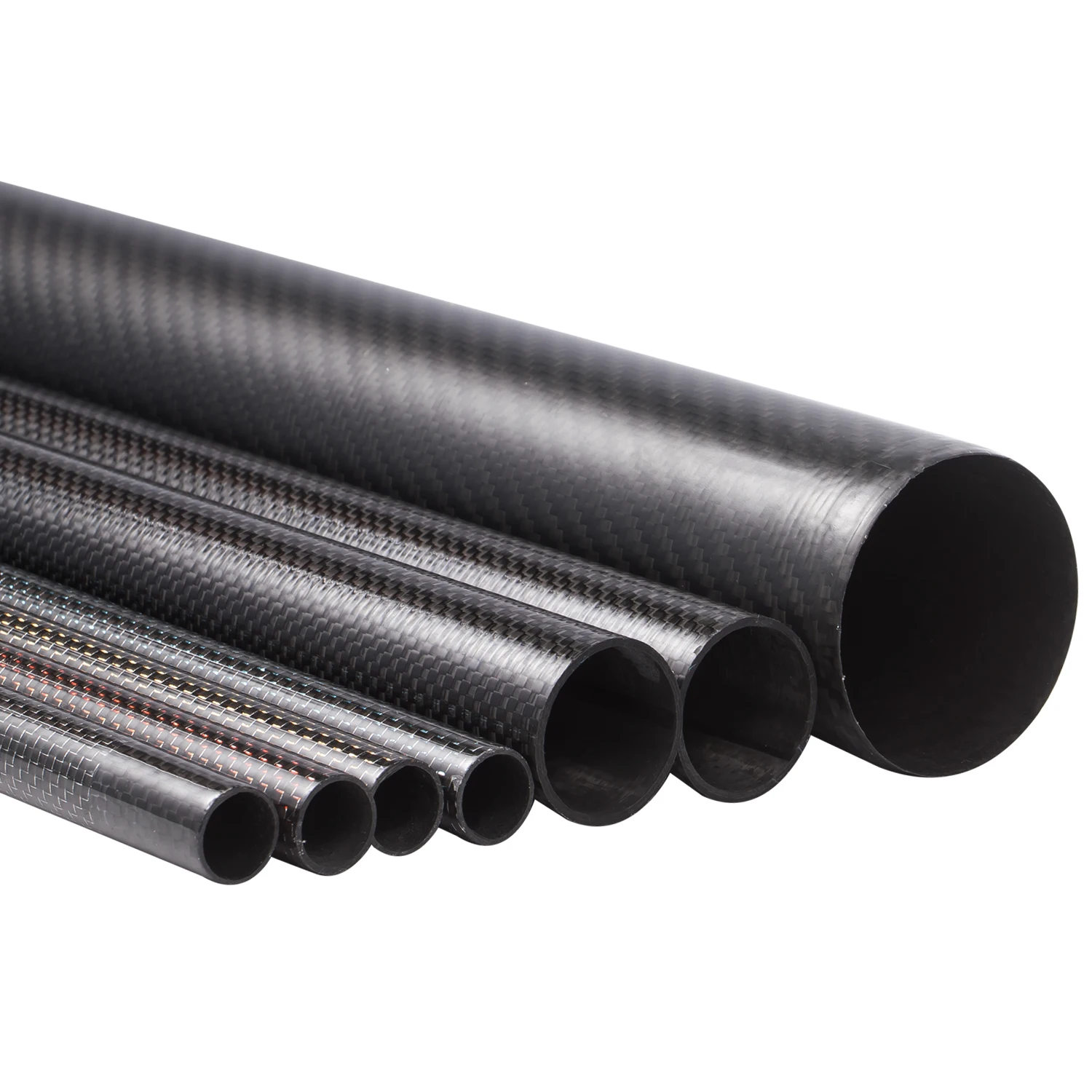 Thickness 1mm 3K plain / plain 28*30*1000mm carbon fiber pole pure carbon fiber tube 3K carbon fiber pipe for sale