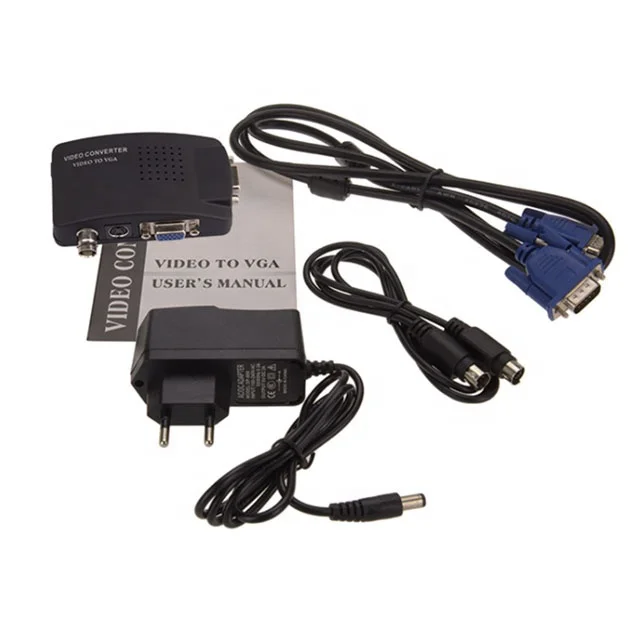 BNC S-Video VGA to VGA Converter Adapter for DVR DVD Player Support PAL NTS