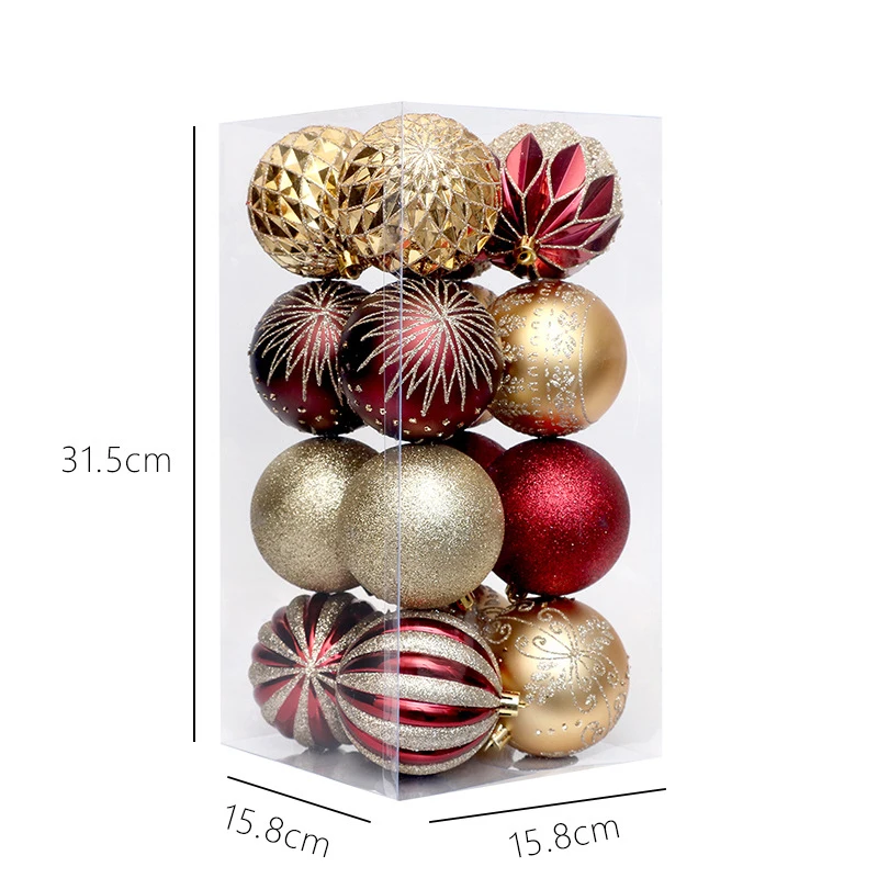 Luxurious Christmas Tree Decorations Ornaments Shatterproof Christmas Ball Set Custom Christmas Balls Baubles