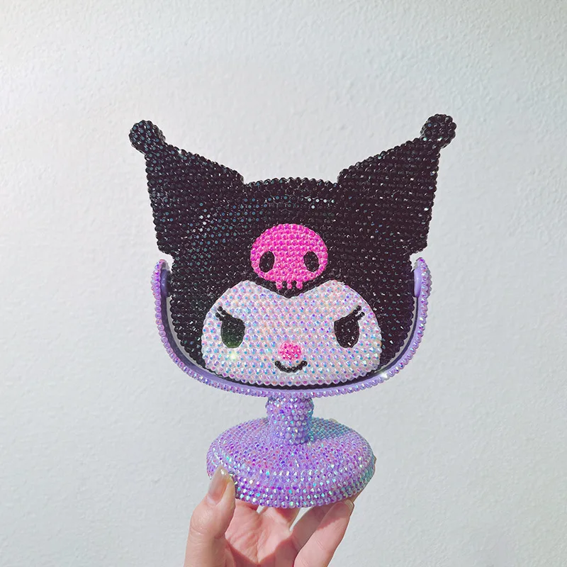 Souvenirs Gift Luxury Artist Cosmetic Crystal Diamond Dormitory Table Bling KT Makeup Mirror for Girls Gift