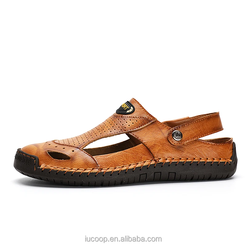 Lighter Outdoor men sandals with breathable leather and wear-resistant multiple wearing  for OEM/ODM