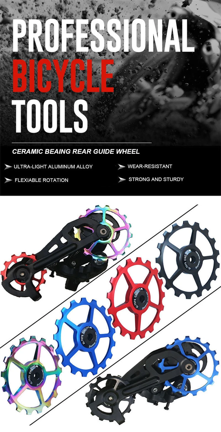 RANAGO CNC Process MTB Велосипедное заднее направляющее колесо легкий алюминиевый сплав с многоцветным дизайном по заводской цене керамические подшипники
