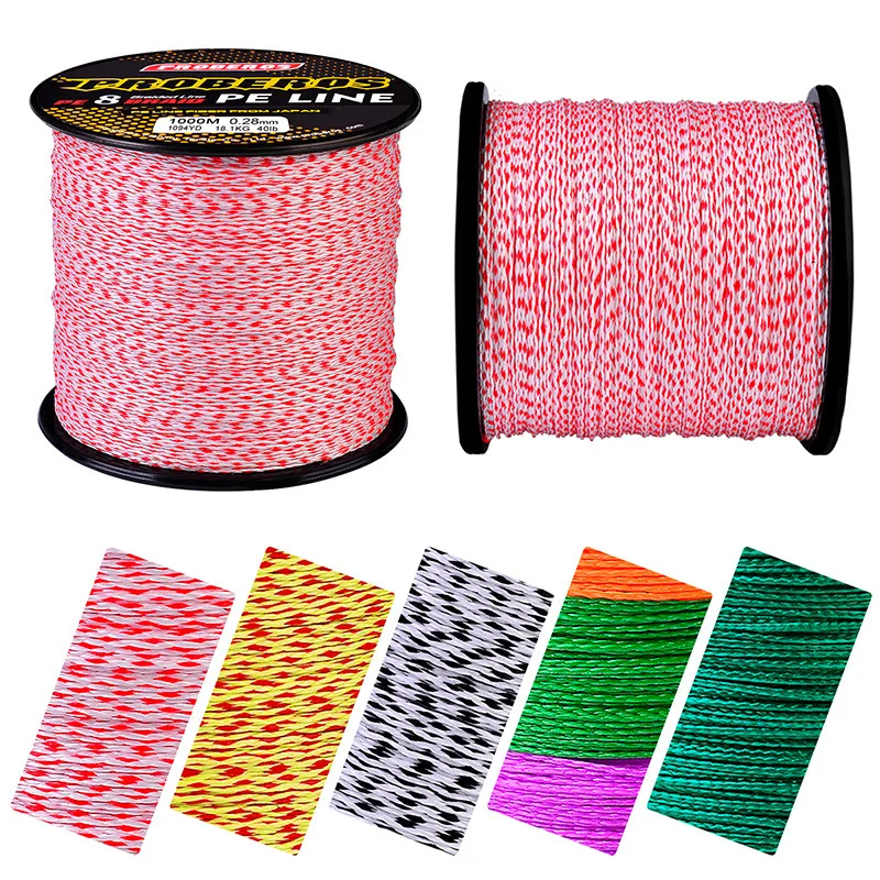 W8 1000m PE braided  main line japanese braided fishing line sea fishing