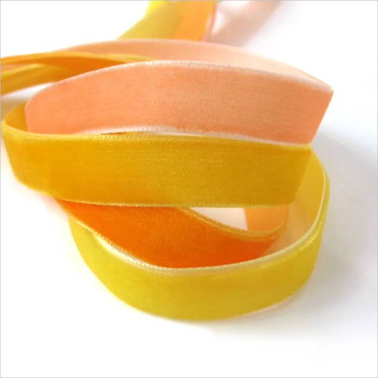 
Wholesale Custom Hot Sale Colorful 100% Nylon Solid Color Wide Stretch Velvet Ribbon 
