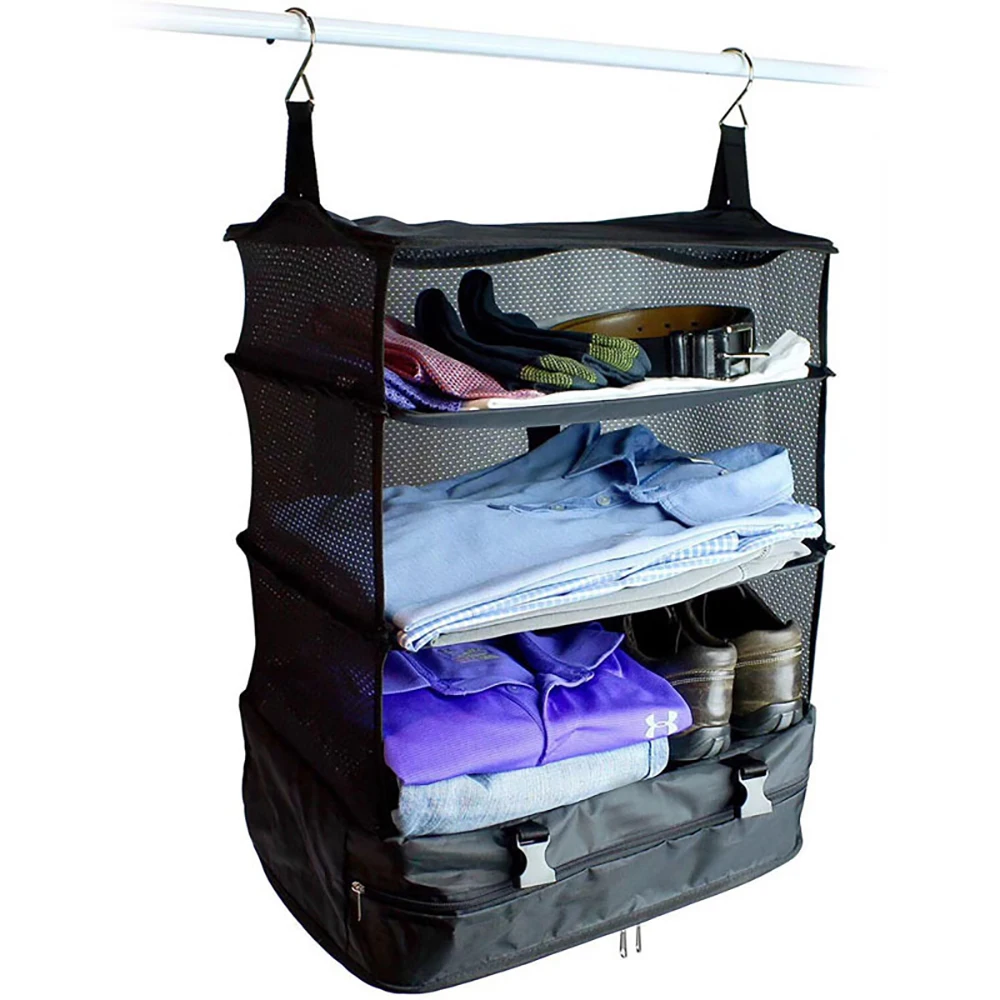 Clothes Shoes Underwear Socks Storage Boxes 3 Layer Portable Suitcase Organizer Collapsible Closet Hanging Travel