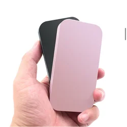 Factory Made Custom Thin Box Rectangle Storage Hinge Can Tobacco Tin