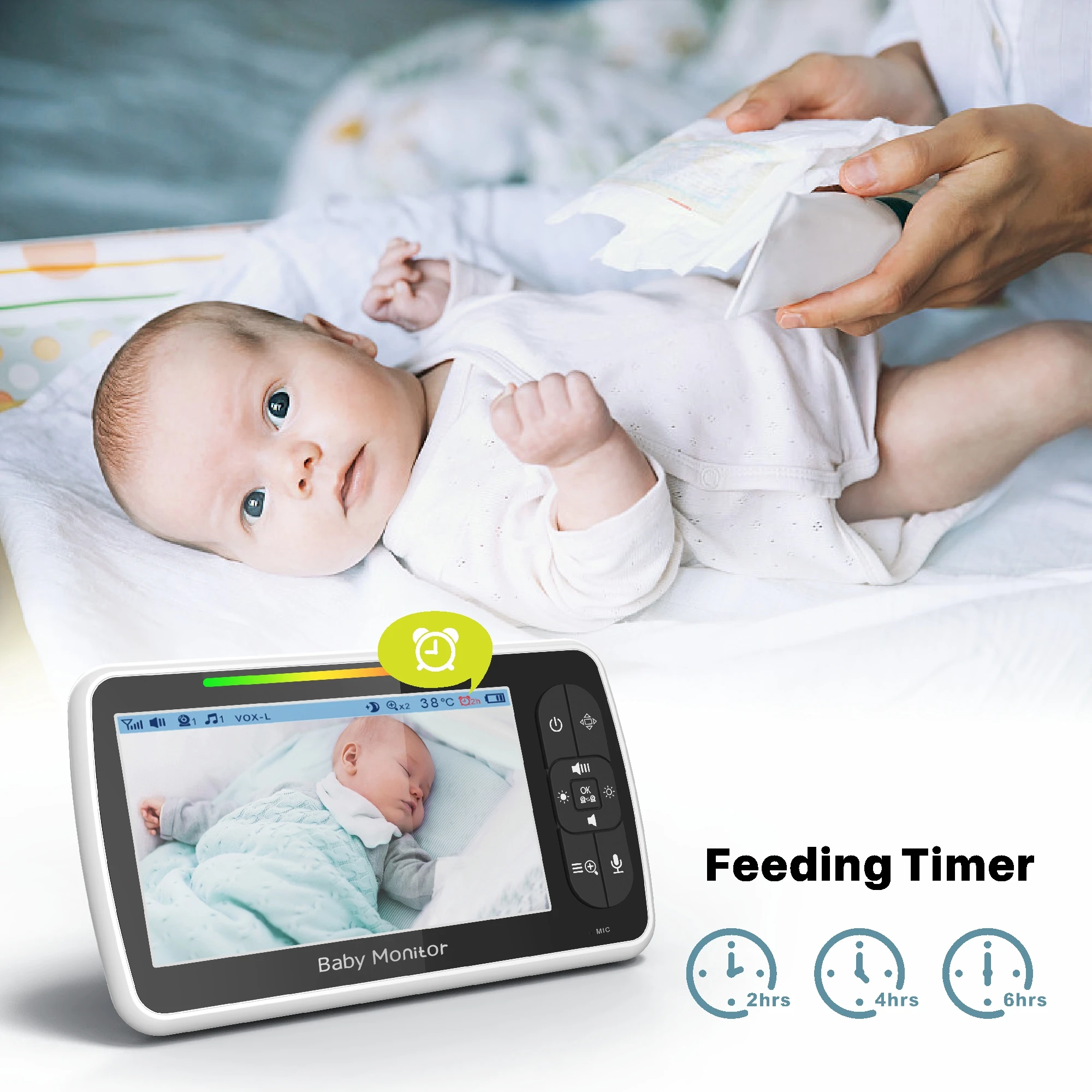 2022   Factory Digital Video Baby Smart Monitor 2.0MP  HD wireless Crying Detection camera wifi monitoring baby monitor