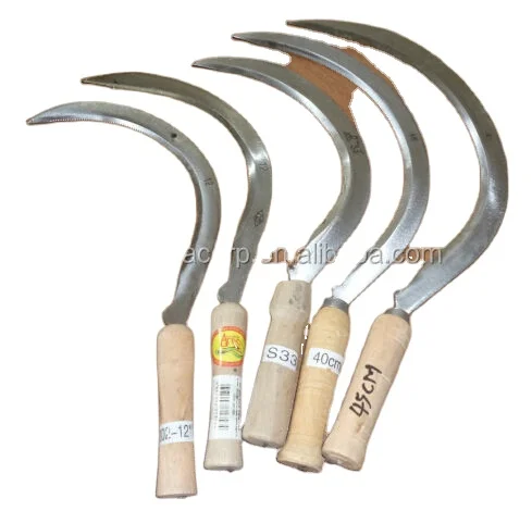 SI 202 Grass knife Sickle for garden work with wooden hand