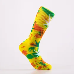 2022 Leaf Unisex Cotton High Socks Men Women Colorful Hemp Maple leaves Hip Hop Athletic Sports High Tie Dye Crew Weed Socks