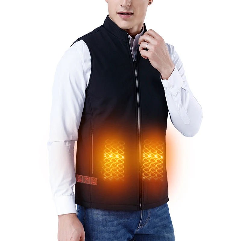 New Product Winter rechargeable adjustable battery electric heated Vest Men Women Outdoor warming jacket with heating unisex