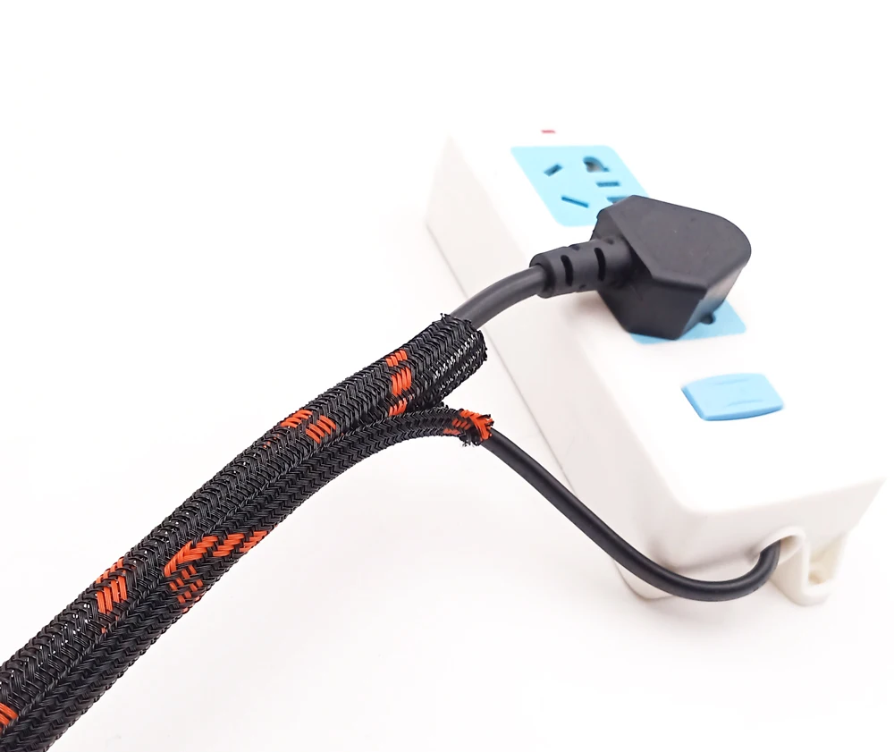 1/2 inch cord protector wire loom tubing cable sleeve split sleeving  cable management wrap around braided cable sleeving