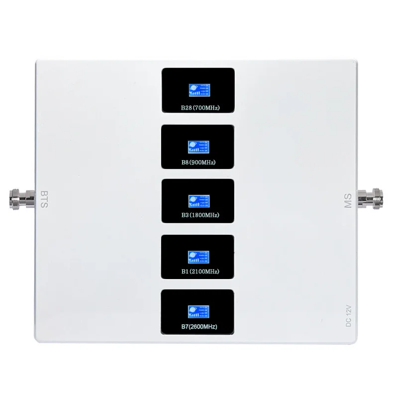 Five Band B28 B8 B3 B1 B7 Cell Phone Signal Repeater 700 900 1800 2100 2600MHz Mobile Phone Signal Booster Amplifier