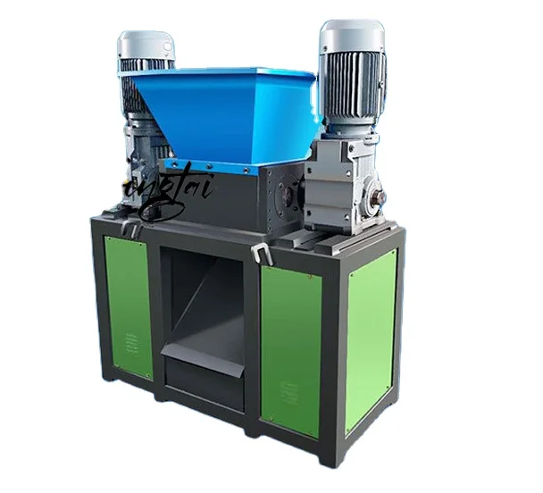 Double / Two Shaft Shredder For Recycling Metal Scraps / Used Tires / Solid Waste / Plastic / Wood