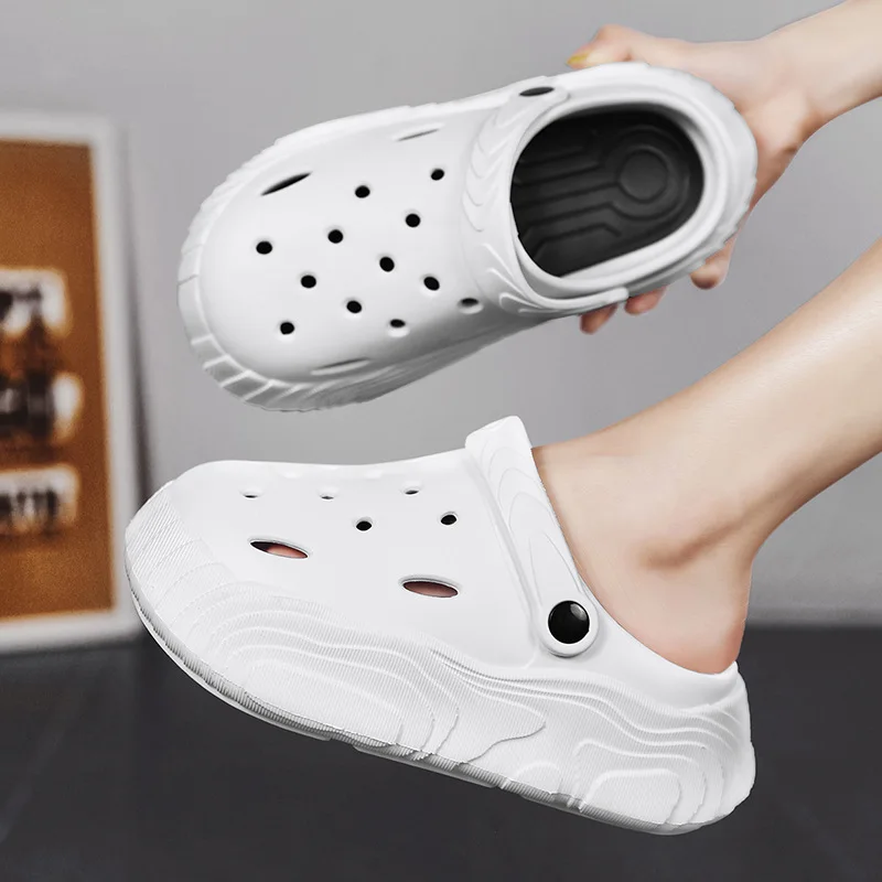 2023 Luxury Fashion Designer Original Brand Ladies Chunky Wedge Slipper Sandal Women Sandalias De Mujer Garden Shoes Clogs Mules