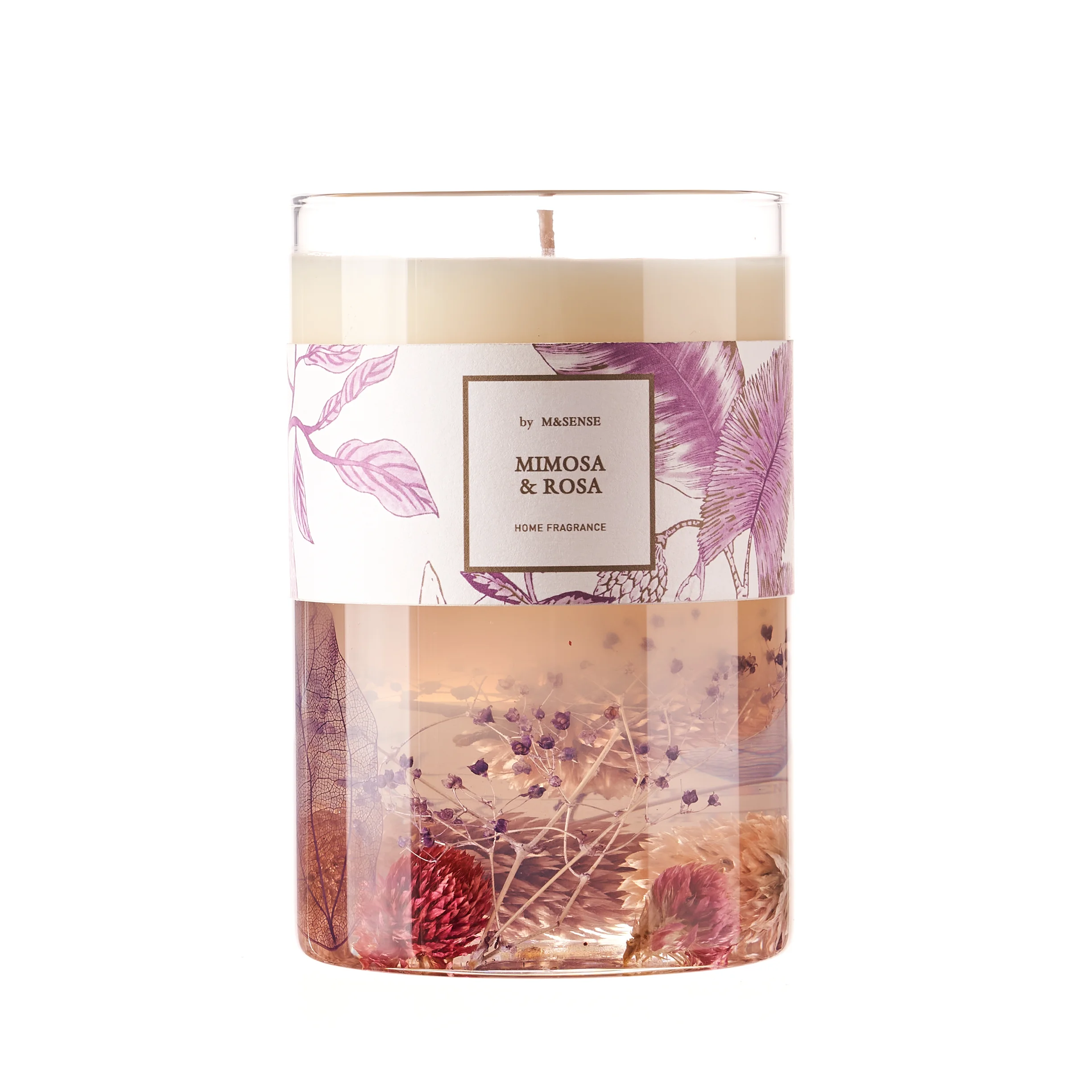 M&Sense gel kaarsen dried flower grass silk screen large wholesale gel wax scented candle