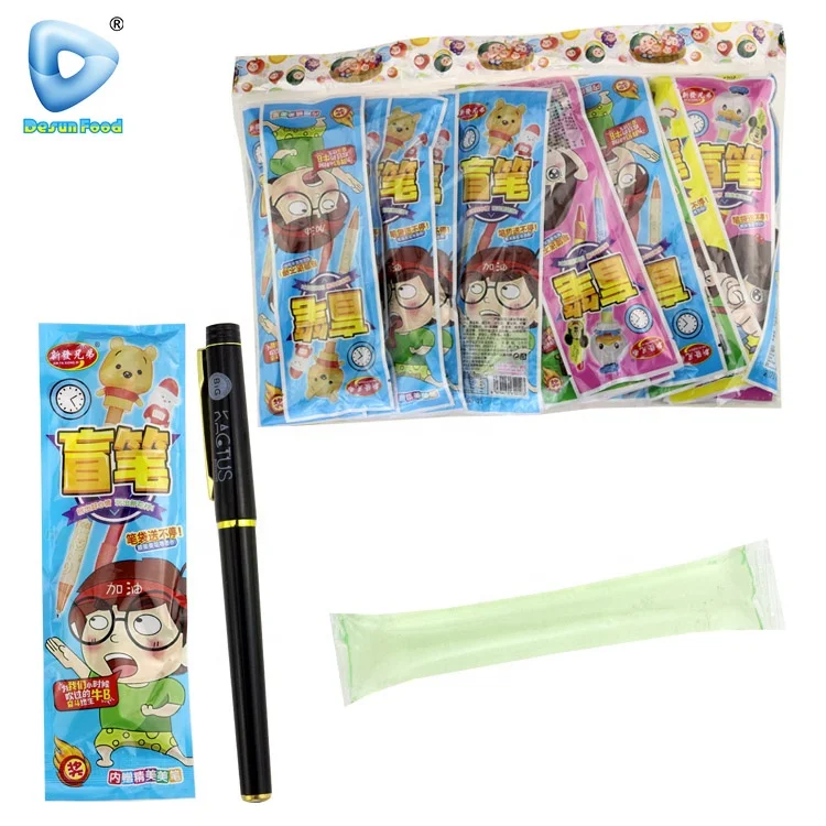 Wholesale OEM Order Various Color Toy Pen Candy With Jelly Stick