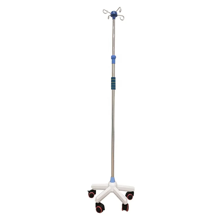 Factory produce high quality portable iv pole drip stand for Hospital bed and infusion room use