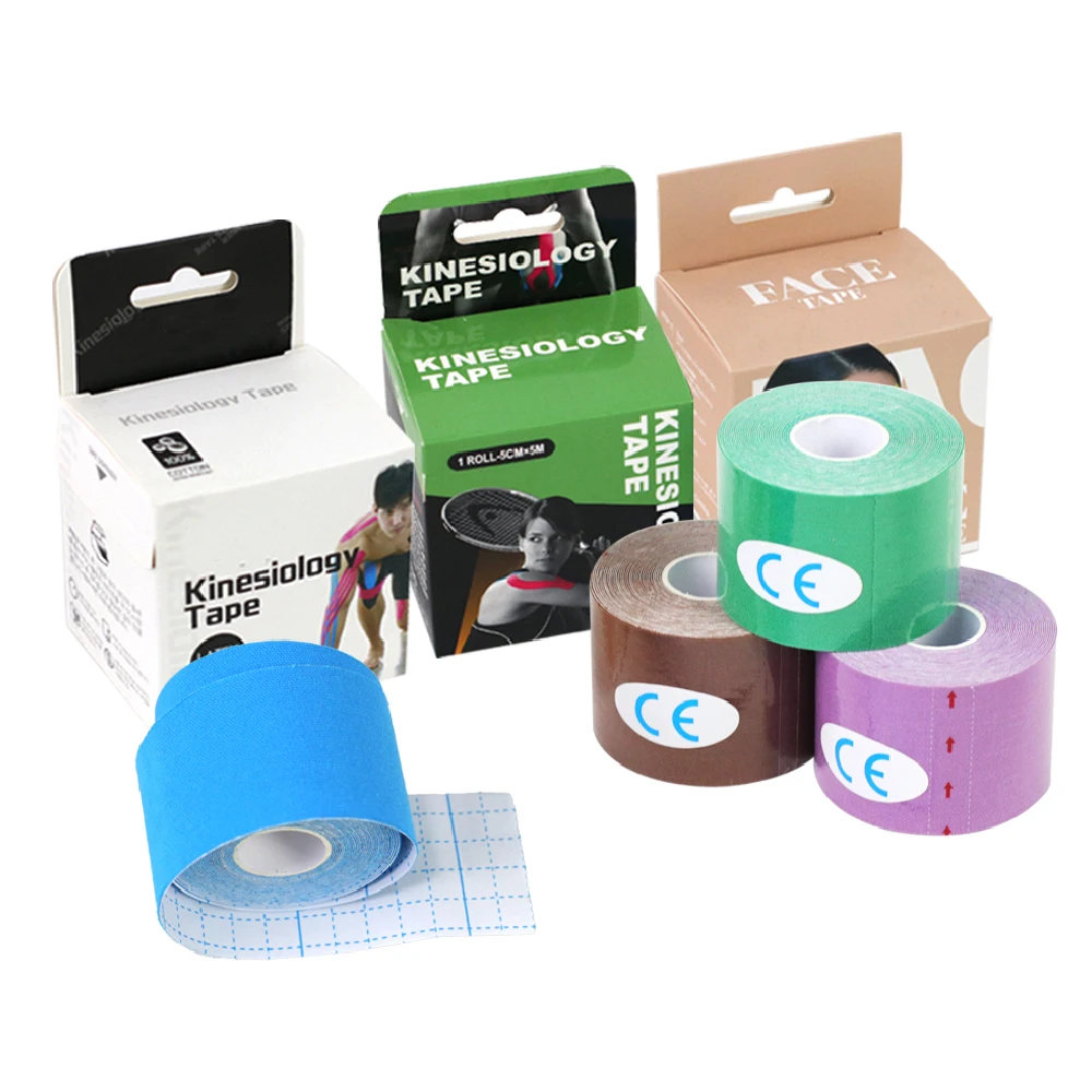 5cm*5m Hypoallergenic Glue waterproof Cotton Fabric High Quality Kinesiology Tape for Athletic Sport Tape