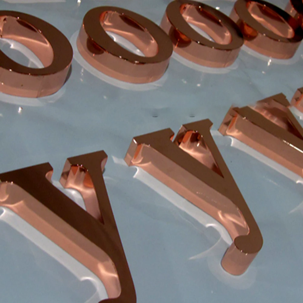 Titanium coating finish mirror gold rose gold metal color marquee letters wooden letters used led signs sale for wholesale