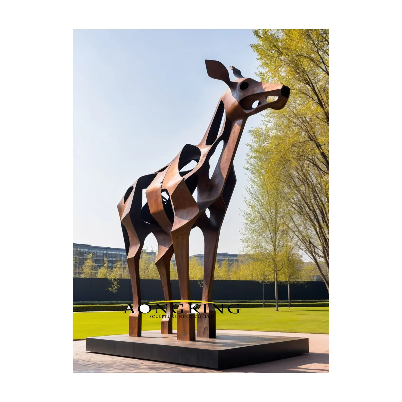 Outdoor garden metal cast iron large animal sculpture for sale