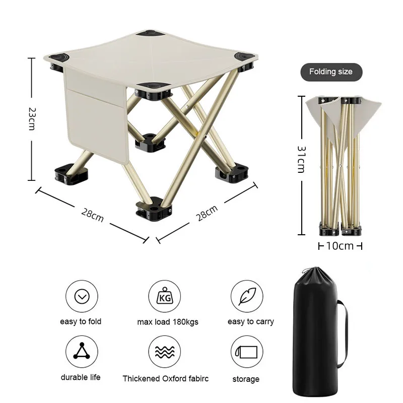 Camping Portable Folding Stools Ultralight Aluminium Alloy Storage Chair MIni Fishing Chair Picnic
