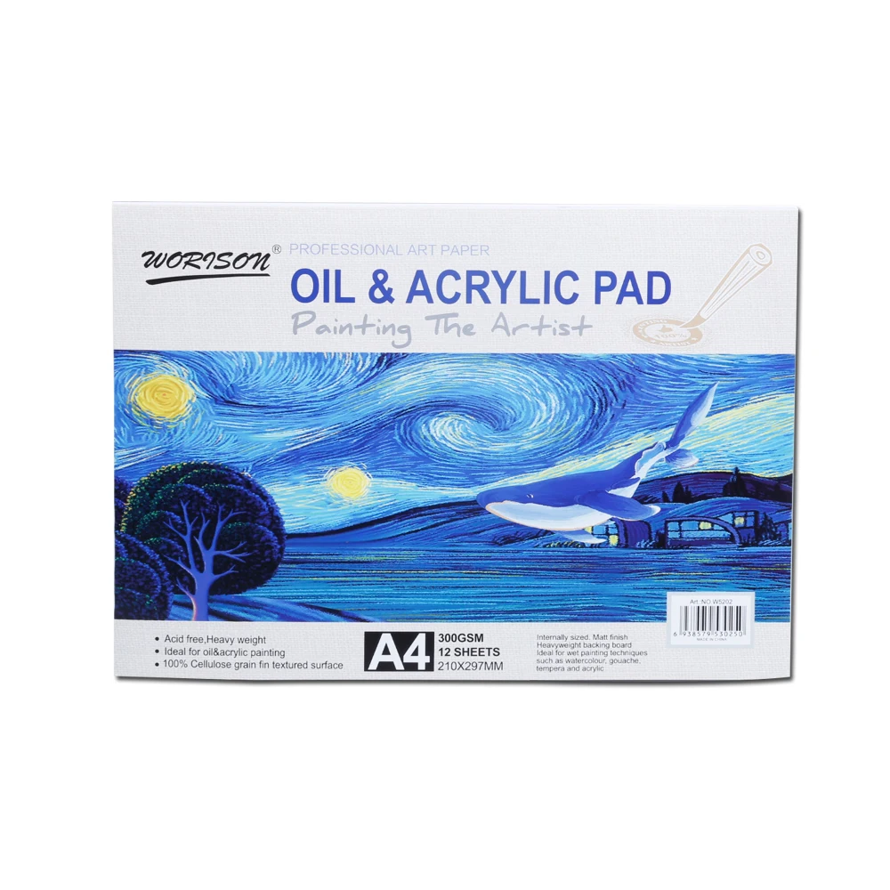 A4 Good Quality Paper Pad 12 Sheet 300GSM Oil Or Acrylic Painting Pad