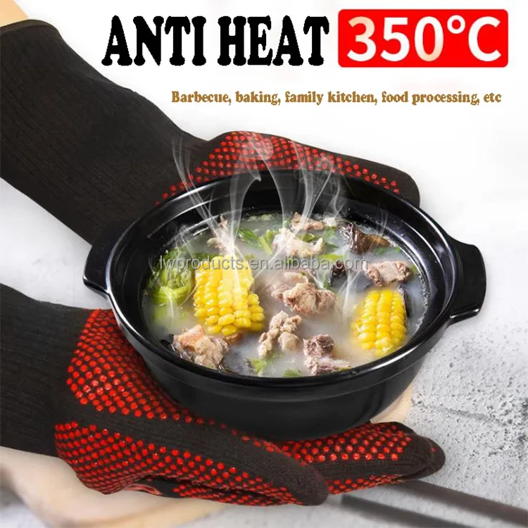 Термостойкие огнестойкие жаропрочные защитные Арамидные хлопковые перчатки для барбекю гриля кемпинга