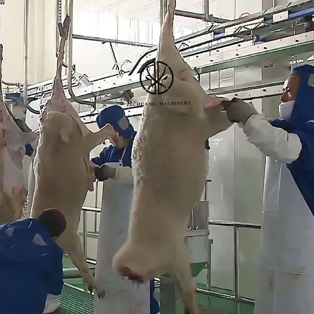 Mutton Butcher Meat Process Slaughter Line Carcass Conveyor For Pre-Stripping Full Anatomical Conveyor Line Sheep Slaughterhouse