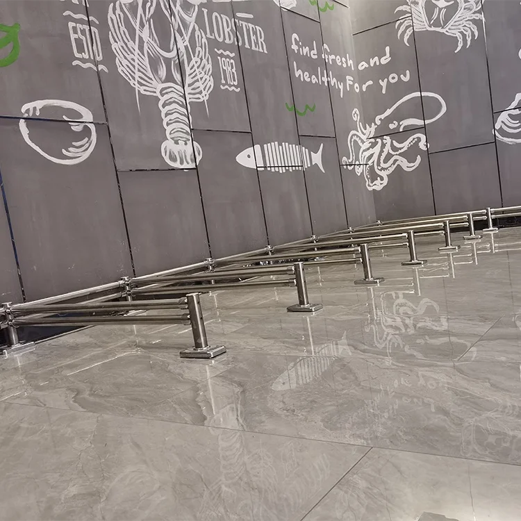 Stainless Steel Guardrail / Supermarket Shopping Cart Divider Fence / Crash Barrier